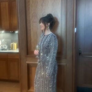 ASOS Plum and Silver Long Sleeve Dress